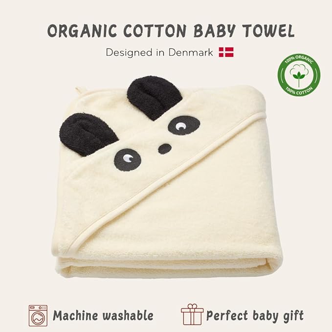 Baby Hooded Towel – Organic Cotton Baby Bath Towels – Baby Towels, Baby Bath Towels for Baby Boy, Baby Girl, 32" x 32" Super-Soft and Absorbent Baby Towels for Newborn (Panda)