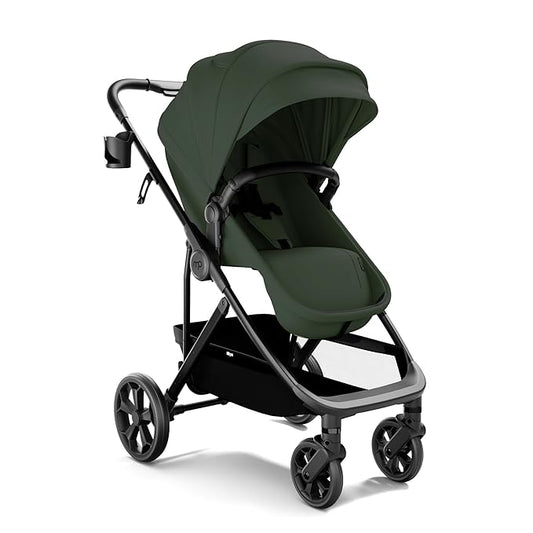 Mompush Wiz Pro 4-in-1 Baby Stroller with Bassinet Mode, Full-Size All-Terrain Premium Stroller from Newborn to Toddler, Snack Tray Included for Easy Feeding & Outing, Lay-Flat in Seconds