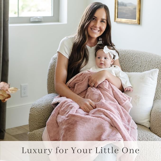 SARANONI Luxury Receiving Blankets for Babies | Ultra-Soft Lush and Boutique Quality Baby Blanket | Ballet Slipper Pink - 40" x 30"
