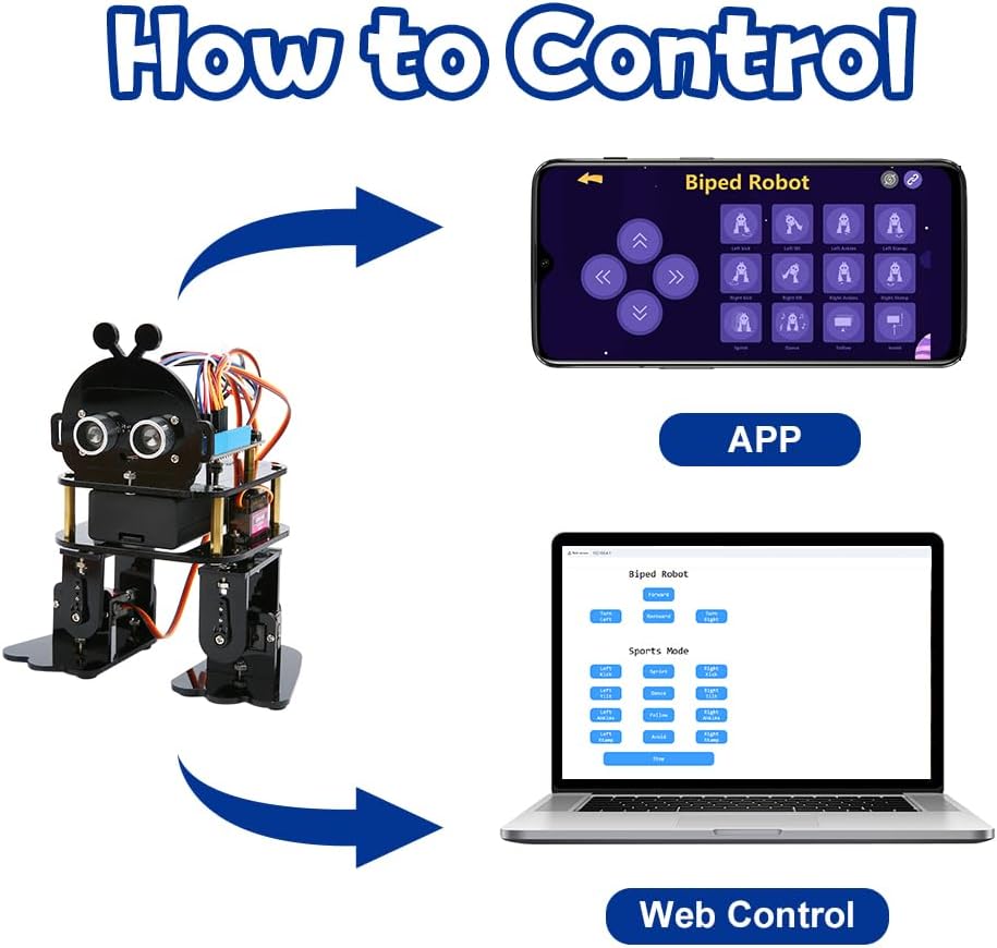 Robotics for Kids Ages 12-16，Bionic Biped Robot Kit for Arduino ESP32, STEM Science Kits, Cool Engineering Building Toys, Science Coding Kit for 12+ Boys Girls Teens and Adults Unique Gifts