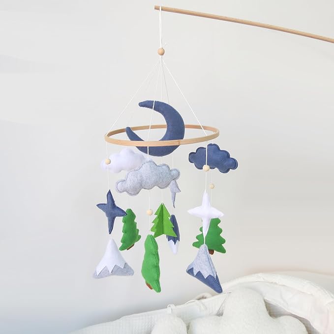 Woodland Mobile for Crib, Forest Crib Mobile for Boys & Girls, Woodland Crib Mobile with Trees, Forest Baby Mobile for Crib, Nursery Baby Mobile