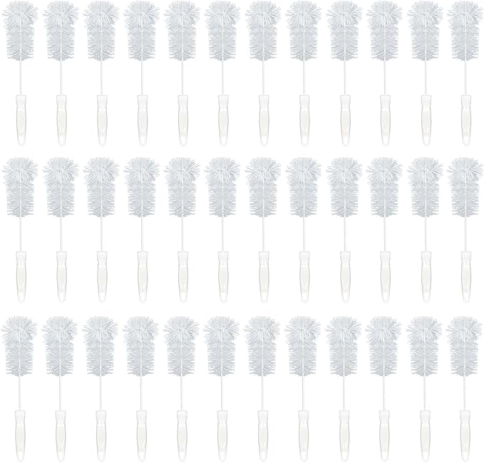 LOLA Bottle Brush Cleaner, 36 Pack, Durable Fiber Bristles Around Twisted Wire with Gripper Handle & Storage Hang Hole, Dishwasher Safe