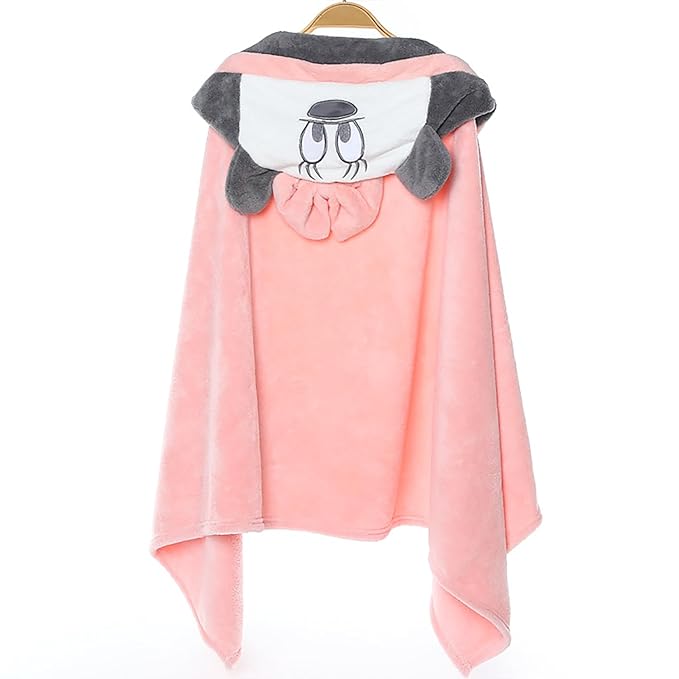 ROMASA Baby Hooded Bath Towel Ultra Soft and Absorbent Toddlers Bathrobe Newborn Blanket Shower Gifts (Pink Mouse)