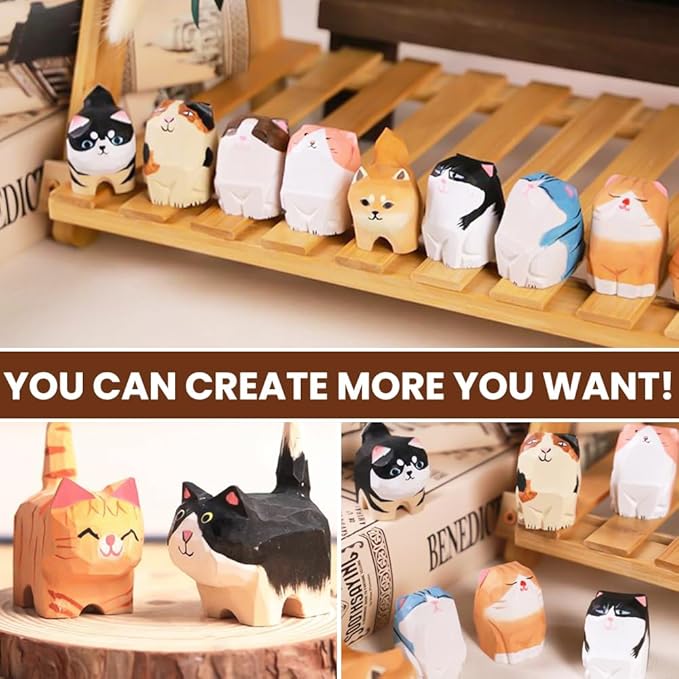 DIYDEC 23pcs Basswood Carving Blocks Unfinished Wood Block Kit with 3 Different Sizes Whittling Wood Carving for Crafts Making DIY Projects Model Building