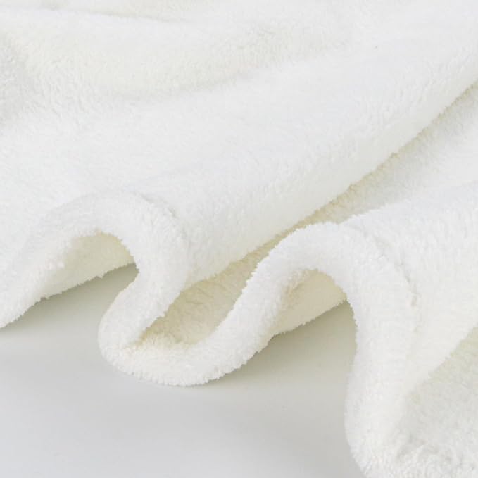 ROMASA Baby Bath Towel with Hooded Ultra Soft and Absorbent Toddlers Bathrobe Newborn Blanket Shower Gifts (White Bear)