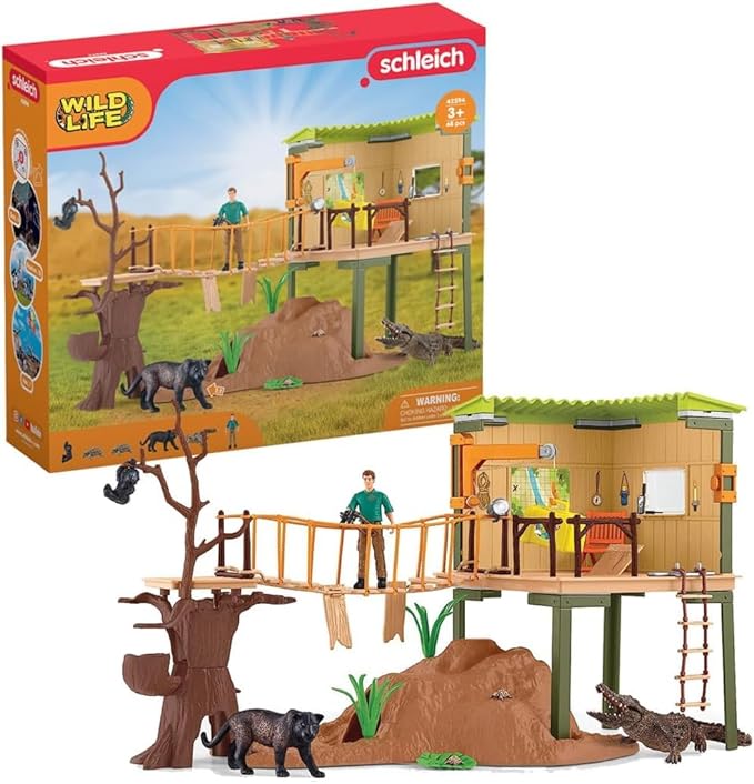 Schleich Wild Life Safari Animal Toy for Boys and Girls Ages 3+, Ranger Adventure Station