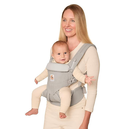 Ergobaby Omni Classic Baby Carrier Newborn to Toddler - Breathable Baby Carriers for Summer - All-Position Carrier with Lumbar Support (7-45 Pounds), Cotton, Pearl Grey
