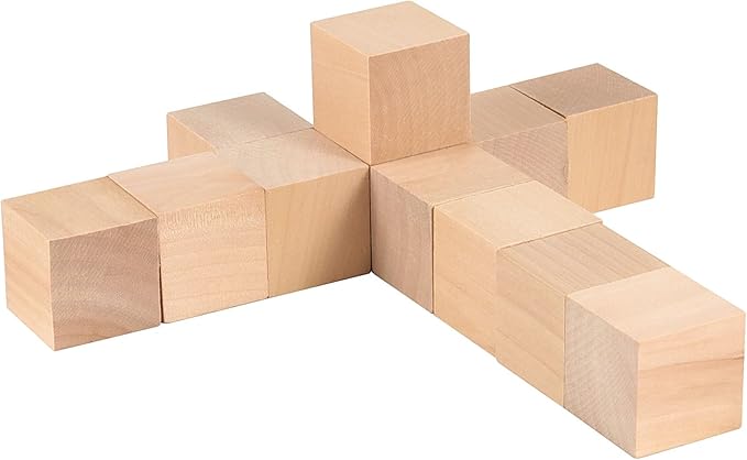 HOIGON 30 PCS 2 x 2 x 2 Inch Wooden Cubes Unfinished Wood Blocks, 5cm Natural Premium Square Blank Wooden Block for Craft Decorating Painting Carving Making DIY