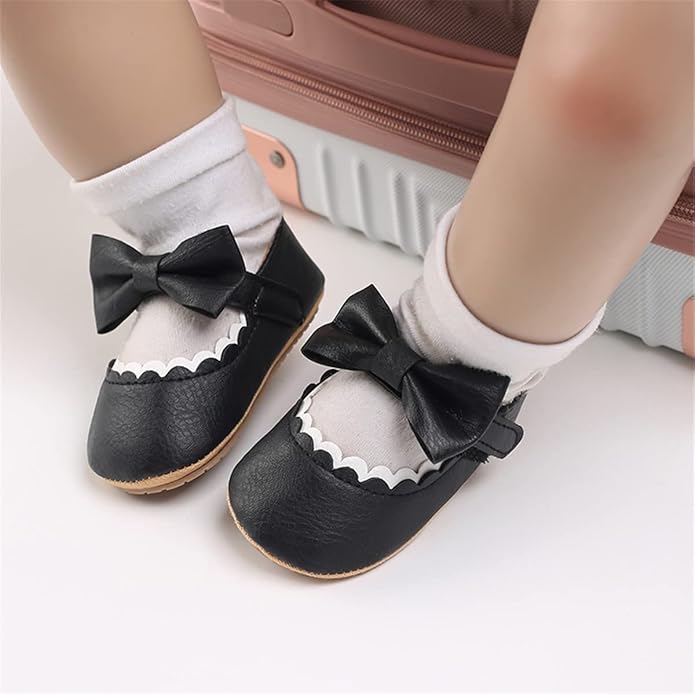 COSANKIM Baby Girls Mary Jane Flats Shoes Anti-Slip Rubber Sole Infant Toddler Princess Wedding Dress Shoes