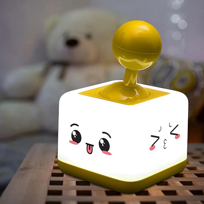 Night Light Lamp Rocker Night Light, 2-Speed Timer Bedside Night Lamp Rechargeable USB Lamp Side Table Light Night Rising Lamp LED Companion Light (Rocker Yellow)