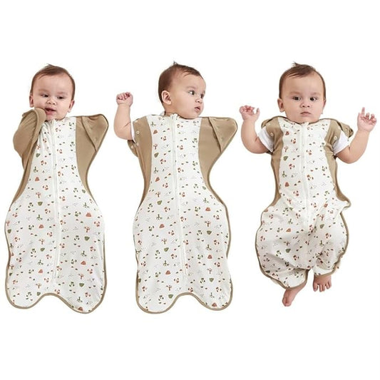 Transition Swaddle Sleep Sack, 3-6 Months, 12-18 lb, Arms In/Out, 2-Way Zipper, Moisture-Wicking Fabric, Improves Sleep, Snug Fit, Helps Calm Startle Reflex (Bear and the Forest)