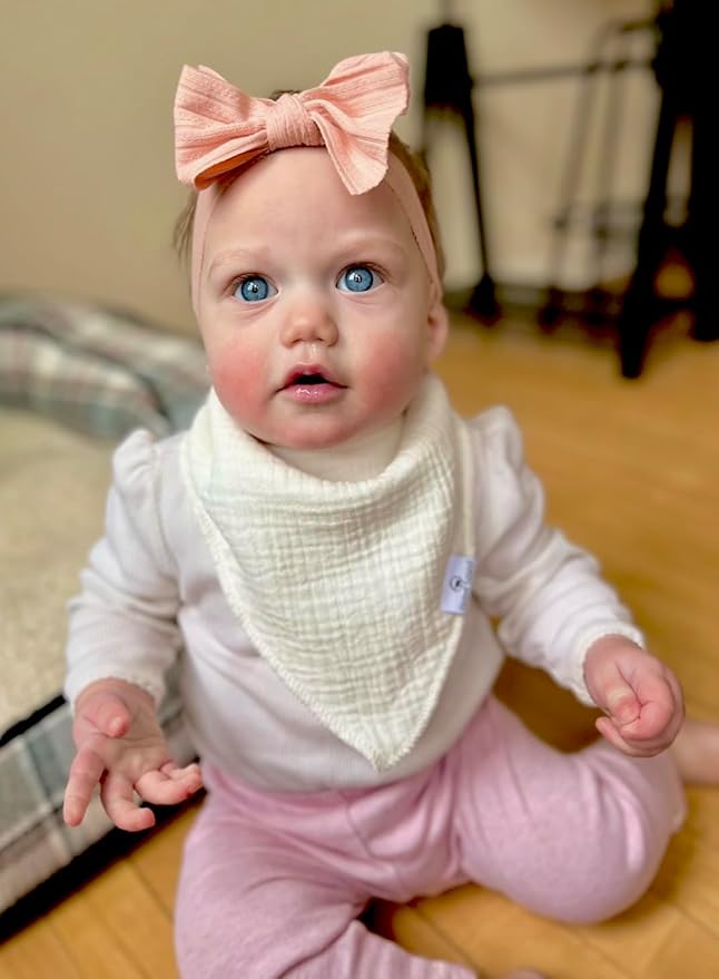 DiaperSquad's Baby Bibs for Drooling and Teething, Bibs for Boys, Baby Girl - Solid Cotton Baby Drool Bibs