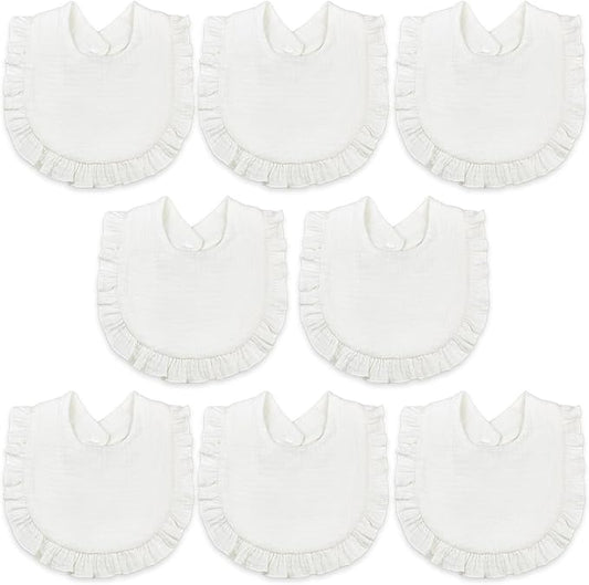 Baby Bibs Muslin Bibs 8 Pack for Drooling and Teething for Unisex Girls Boys