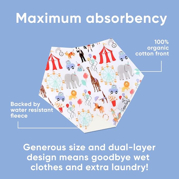 Copper Pearl 4 Pack Soft Cotton Baby Bibs for Drooling and Teething, Absorbent Drool Bibs for Baby Girl and Boy, Adjustable to Fit Newborns to Toddlers, Tons of Styles (Bailey)