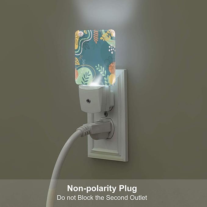 Colorful Leaves Night Light,Plug Into Wall Decor for Stairway,Hallway,Kitchen,Dusk to Dawn Sensor Nightlights for Boys/Girls/Women/Men Room Gifts