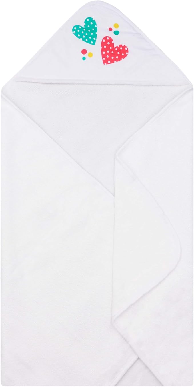 Hooded Baby Towels 3-Pack – Soft Baby Bath Towels with Hood for Newborns & Toddlers, Baby Hooded Towel Set, 30" x 26" (Candy Hearts)