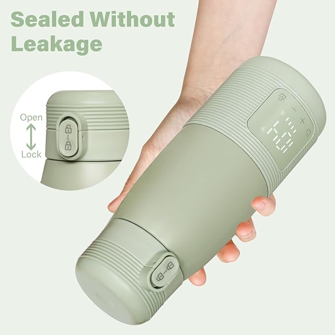 Portable Bottle Warmer 17oz Large Capacity for Travel - Dual Heating Modes for Breast Milk & Water, Fast 3-Min Heat, Long-Lasting Battery, Fits Most Bottles