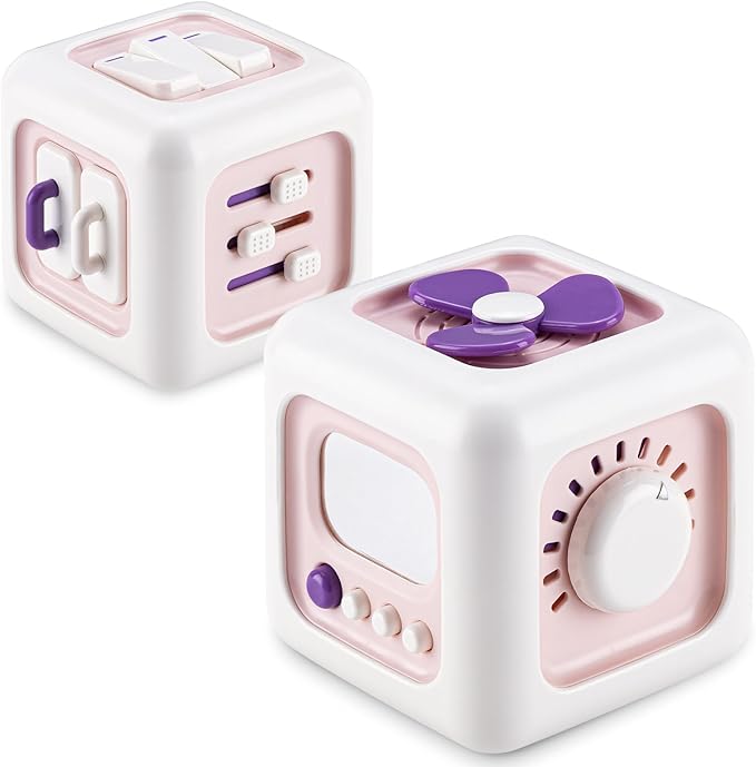 Busy Cube Toy for 1 Year Old Girl Gifts, Montessori for Baby Girl, Travel Sensory Toys for Toddlers 1-3, Learning Fine Motor Skills| 1st Birthday Girl Gifts 12 Months Stocking Stuffers