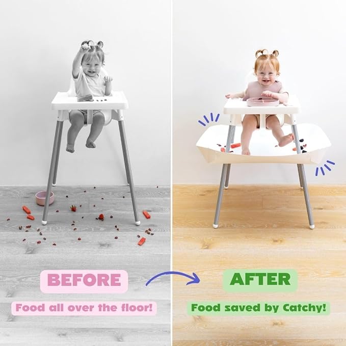 CATCHY - Food Catcher - Compatible with IKEA Antilop High Chair + 11 Other High Chairs - Highchair Sold Separately - Baby & Toddler Food & Mess Catcher - Under High Chair Accessory