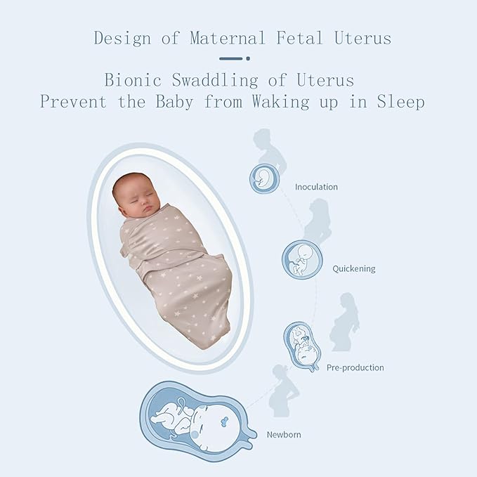 insular Baby Swaddle Wrap, Swaddle Blanket for Newborn and Infant, Adjustable Velcro Swaddling Set for Boy and Girl, Soft Cotton Baby Sleep Sack 3 Pack, Beige Sheep, Medium(3-6M)