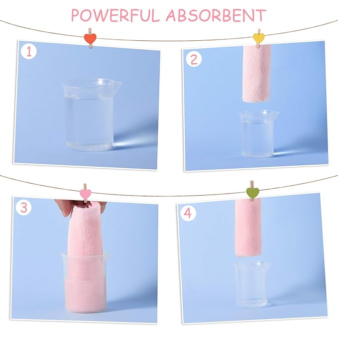 Baby Washcloths, Momcozy Ultra Soft Absorbent Towel, 8pcs Newborn Bath Face Towel, Natural Reusable Baby Wipes for Sensitive Skin, Baby Registry as Shower, 10"x10" (Pink)