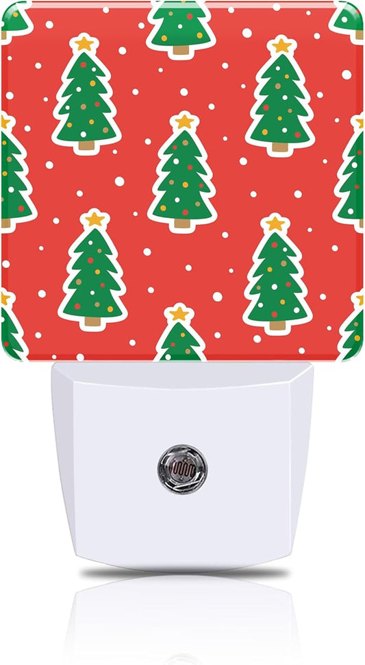 Christmas Trees Night Light, Plug-in Nightlight with Dusk to Dawn Auto Sensor for Home Bedroom Bathroom Hallway Kitchen 0.5W Sleep Friendly Led Lamp for Women Men