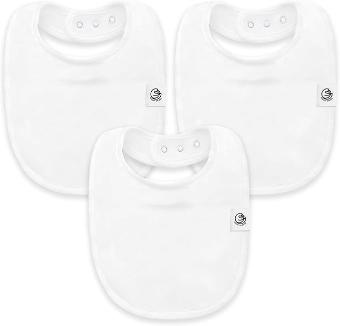 3 Pack Baby Bibs for Boys & Girls | Cotton, Absorbent Drooling & Teething Bib | Thick, Adjustable Snap-on
