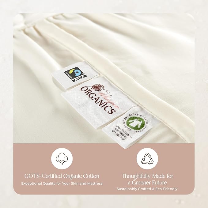 Organic Waterproof Mattress Protector Twin Size - 100% Waterproof Mattress Pad with Quiet & Breathable Triple Layer Protection - Fairtrade & GOTS Certified Durable Machine Washable Design (Twin)