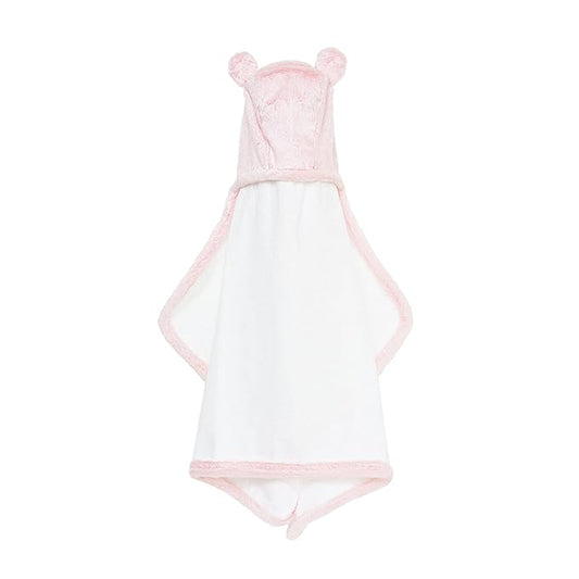 Little Giraffe Luxe Baby Towel with Ears, 24" x 41", Pink