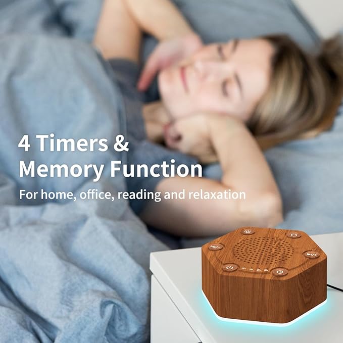 Sound White Noise Machines High Fidelity 30 Unique Non-Looping Soothing Sounds 12 Colors Night Light 4 Timers 10-Level Brightness 32-Level Volume and Memory Function