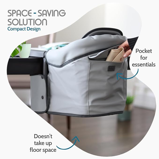 Elegant Faux Leather Hook-On High Chair - Portable, Clip-On for Travel, Suitable for Babies