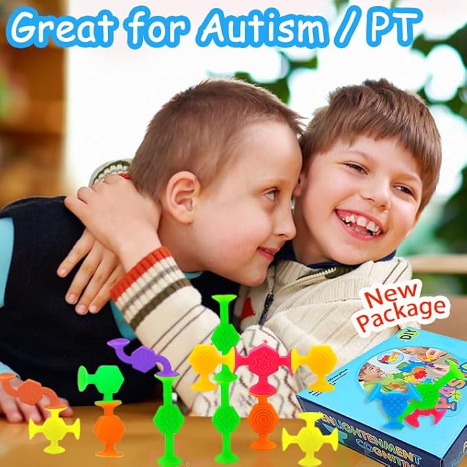 24 Pcs Bath Toys for Kids Ages 3+, Suction Cup Toys for Autistic Children, Travel Window Stem Learning Toys, Bathtub Toys with Dinosaur Eggshell Storage