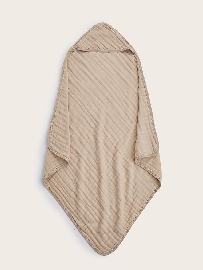 Muslin Hooded Baby Towels 4Pack - 32x32 Inches, Premium 6-Layer 100% Cotton Extra Soft Absorbent Bath Towels for Infant, Newborn Gift Set (4 Pure Colors)