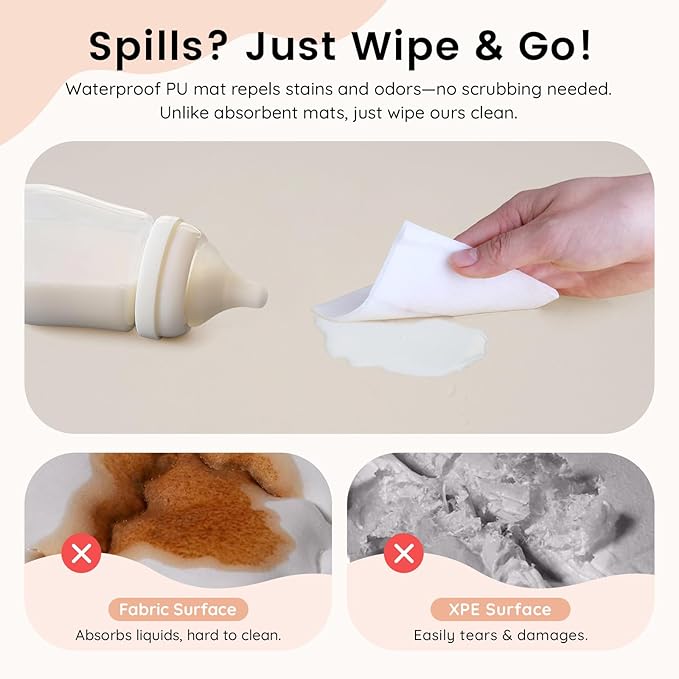 INNO STAGE Baby Play Mat 50x50 Inches, 1-Inch Thick Foam Play Mat for Babies & Kids – Extra Soft & Durable Padded Baby Mat for Floor, Non-Slip Crawling Mat for Playpen, Tummy Time, Yoga & Playroom