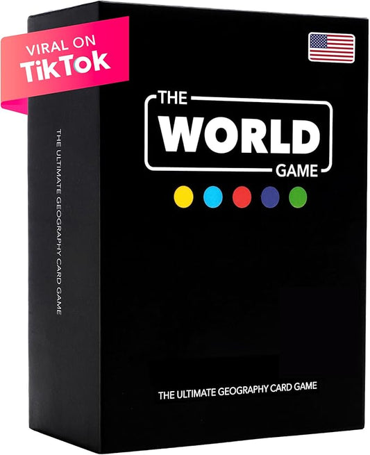 The World Game - Geography Card Game - Educational Games for Kids, Family and Adults - Cool Learning Gift Idea for Teenage Boys & Girls 8-12 with Map