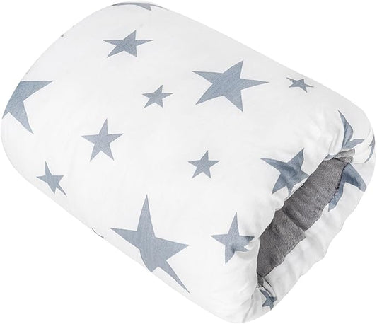 Nursing Arm Pillows for Breastfeeding,Baby Feeding Arm Pillow Portable and Washable for Travel, Soft Cotton Ergonomic Bottle Nursing Essentials（White Star）