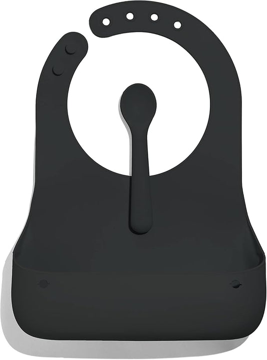 Avanchy Silicone Baby Bibs, Waterproof, Adjustable, BPA Free, Soft Unisex Set for Toddlers with Matching Spoon