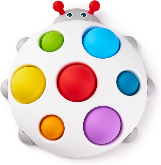 LiKee Fidget Popper Sensory Baby Toys for 10+ Months, Push and Popping Busy Board, Montessori Toys for 1+ Years Old, Airplane Car Travel Toy for Toddlers 1-3 Stress Relief