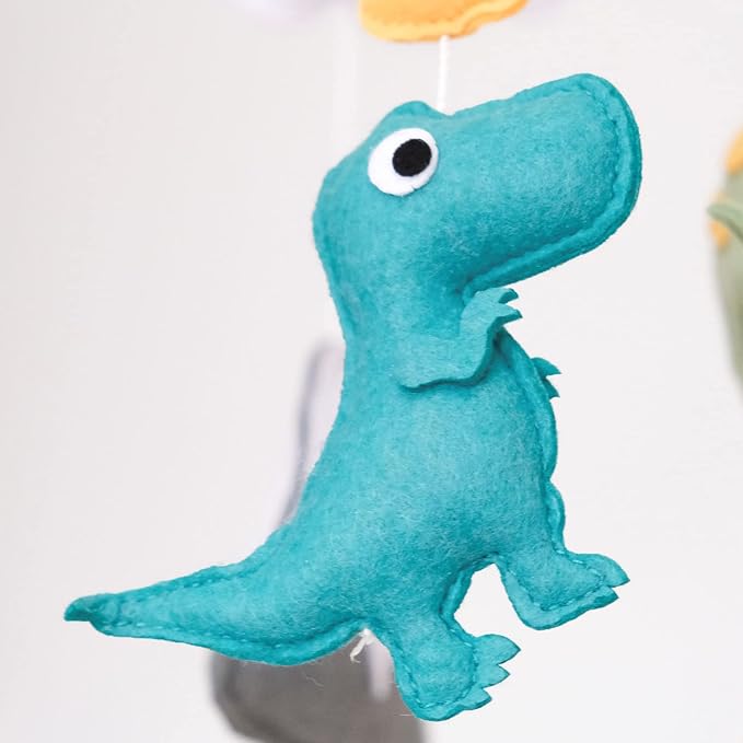 Dinosaur Baby Crib Mobile, Dino Baby Mobile, Neutral Nursery Mobile Decoration for Pack N Play, for Baby Boy & Girl