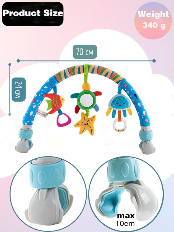 Pau1Hami1ton Baby Stroller Arch Toys, Car Seat Toys,Bouncer Toy Bar/Mobile for Bassinet,Adjustable Baby Hanging Toys Fit for Crib Bed,Stroller,Car Seat.S-19(Star)