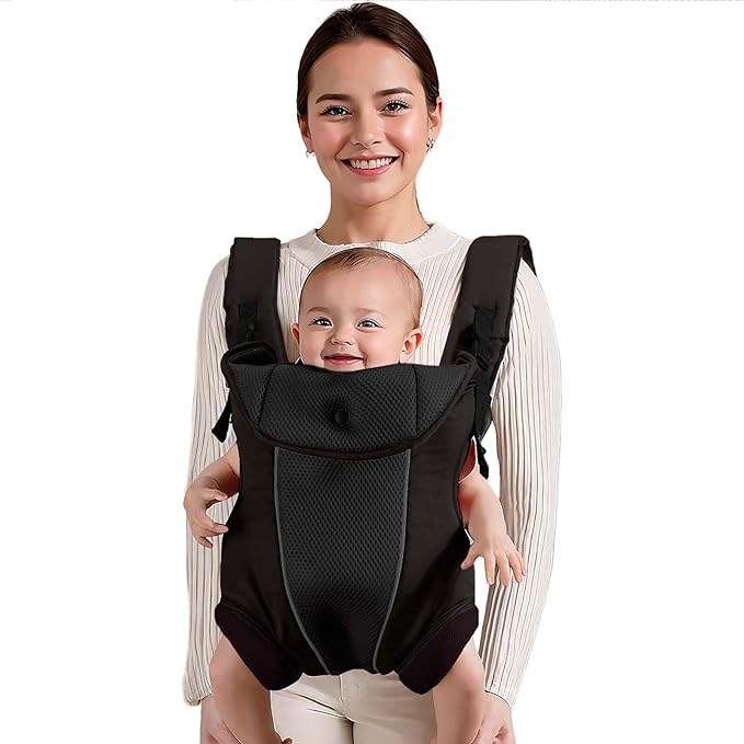 Ergonomic Baby Carrier with Adjustable Strap,4-in-1 Newborn to Toddler Carrier,Breathable Mesh Baby Carrier for Summer,Compact for Travel & Outdoor Adventures,Ideal for Infants 0-3 Years