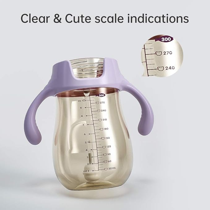 POTATO Sippy Cups For Toddlers with Straw Spill Proof, PPSU Learner Cup with Handle for Babies, Water Bottle for Baby 12 Months with 2 Type of Spout, 10 Ounce Green