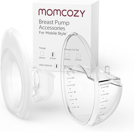 Momcozy Mobile Style | M6 Flange 27mm & Milk Collector, Original Mobile Style | M6 Breast Pump Replacement Accessories