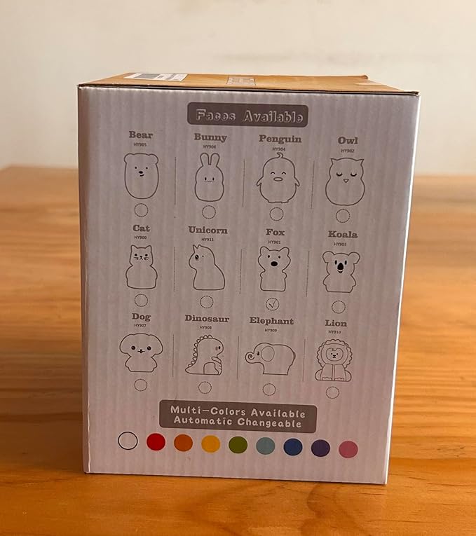 WHA&DARREN Large Fox Night Light for Kids,Cute Baby Night Light, Silicone Bedside Lamp,Sleep LED Lights Desk Light, Eye Caring, Adjustable Brightness & Color, Time Setting