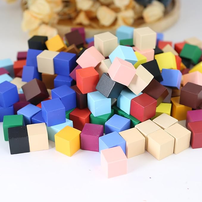 Wood Blocks for Crafting, 1cm Wooden Cubes, Pack of 500 Unfinished Plain Wood Blocks, Small Wooden Blocks Great for DIY Crafts Making