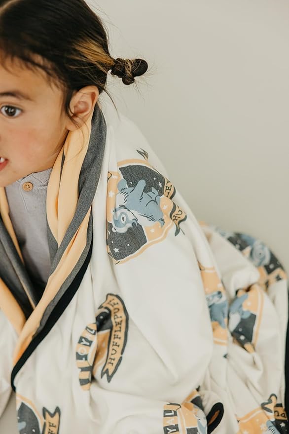 Copper Pearl Three-Layer Quilt: Soft Quilts for Boys & Girls | Breathable, Cozy | Toddler & Newborn | 46x46 Premium Polyester/Rayon | Hufflepuff