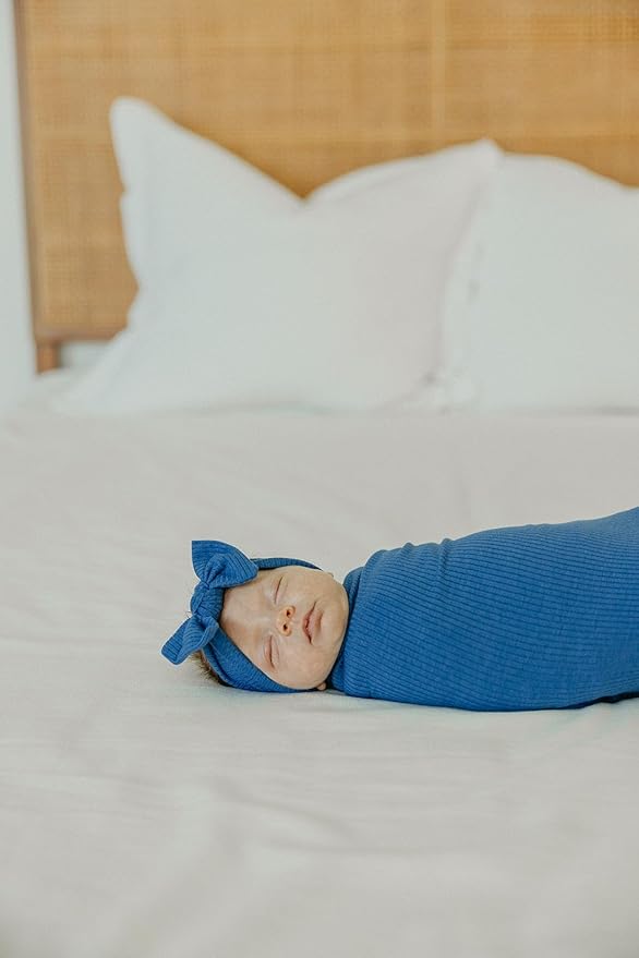 Copper Pearl Baby Swaddle Blanket - Premium Knit Baby Blanket, Large Soft Stretchy Receiving Blankets for Baby Boy and Girl, Swaddles for Newborn, Infant, and Toddler (Indigo)