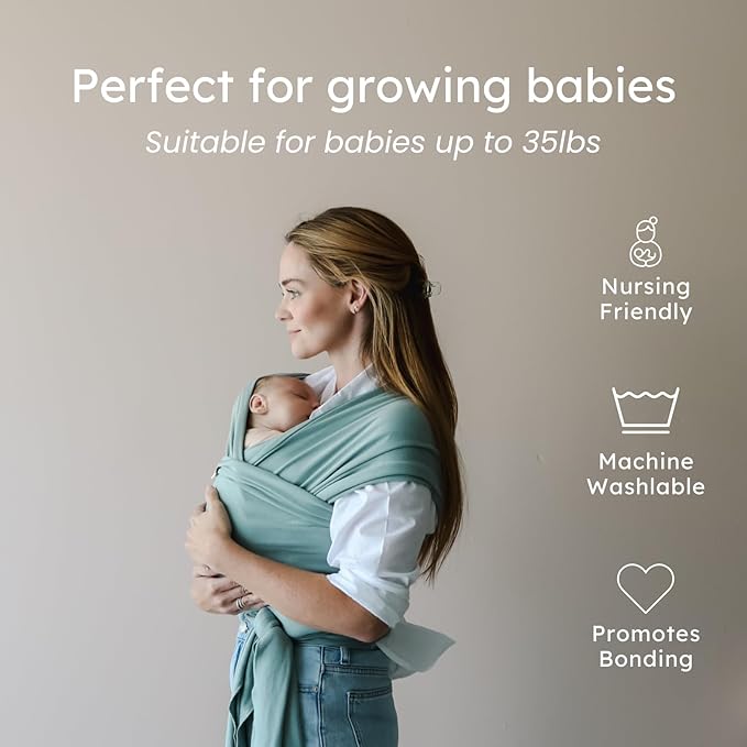 snuggle me Baby Wrap | Hands-Free Baby Wraps Carrier, Easy-Tie Baby Sling Carrier, Baby Carrier Wrap with Organic Cotton, Baby Wearing Wrap for Newborns from 0 to 18 Months (7-35 lbs) - Gumdrop