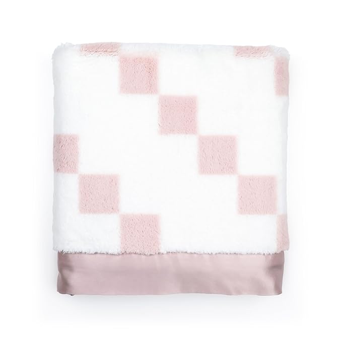 Little Giraffe Luxe Baby Blanket – 29x35” Satin Trim, Stairway Dusty Pink | Ultra-Soft, Hypoallergenic Stroller & Nursery Blanket | Perfect for Newborns & Toddlers