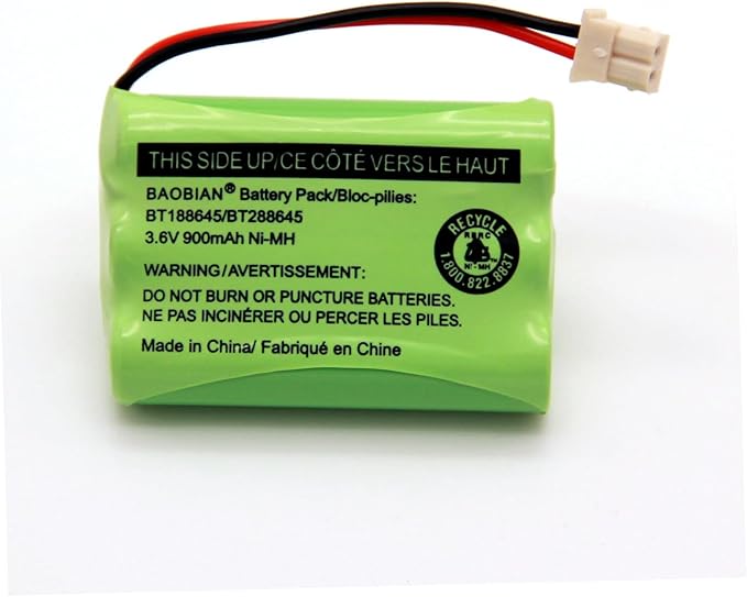 BT188645/BT288645 Battery Pack 3.6V 900mAh Ni-MH Compatible with VTech VM312 VM3251 VM3252 VM3261 Motorola MBP481 MBP482 MBP483 Digital Video Baby Monitor